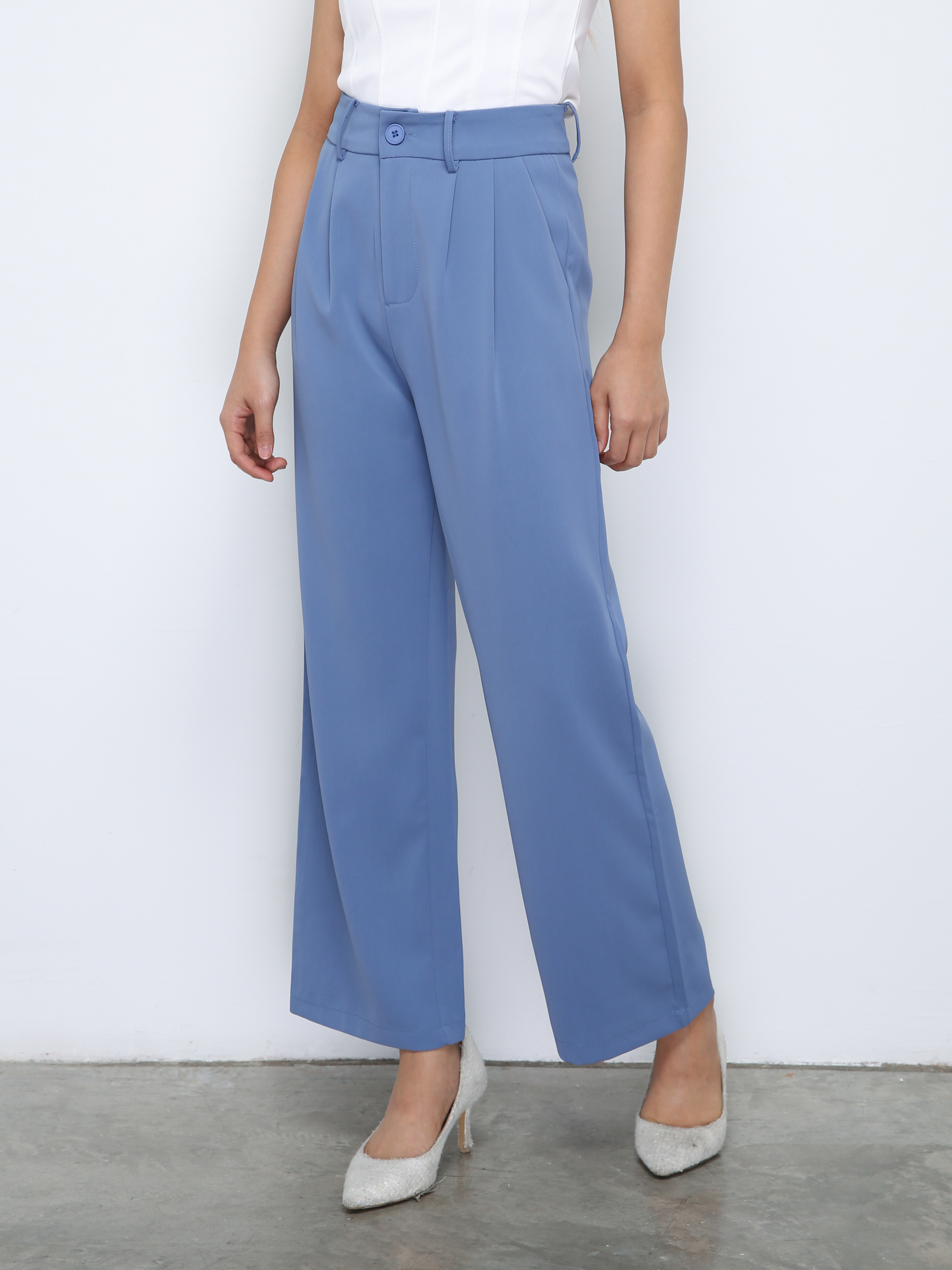 Front Button Pleated Long Pant 29885