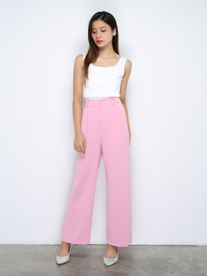 Front Button Pleated Long Pant 29885