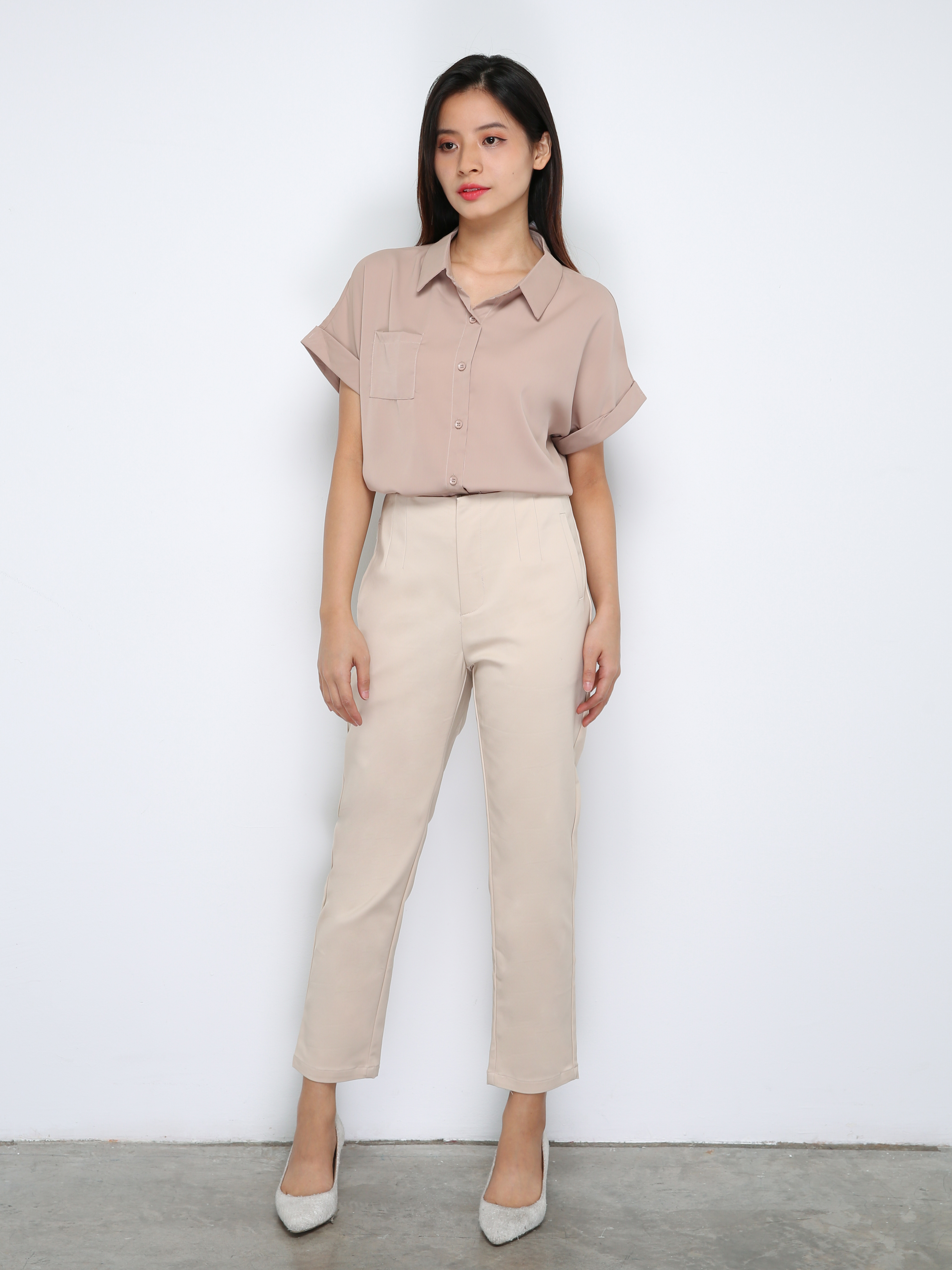 High Waist Side Pocket Long Pants 29840