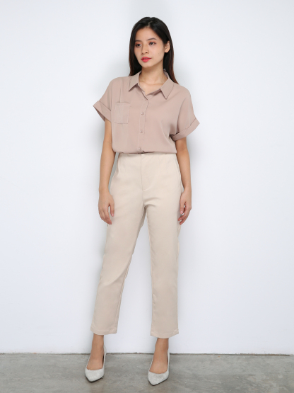 High Waist Side Pocket Long Pants 29840