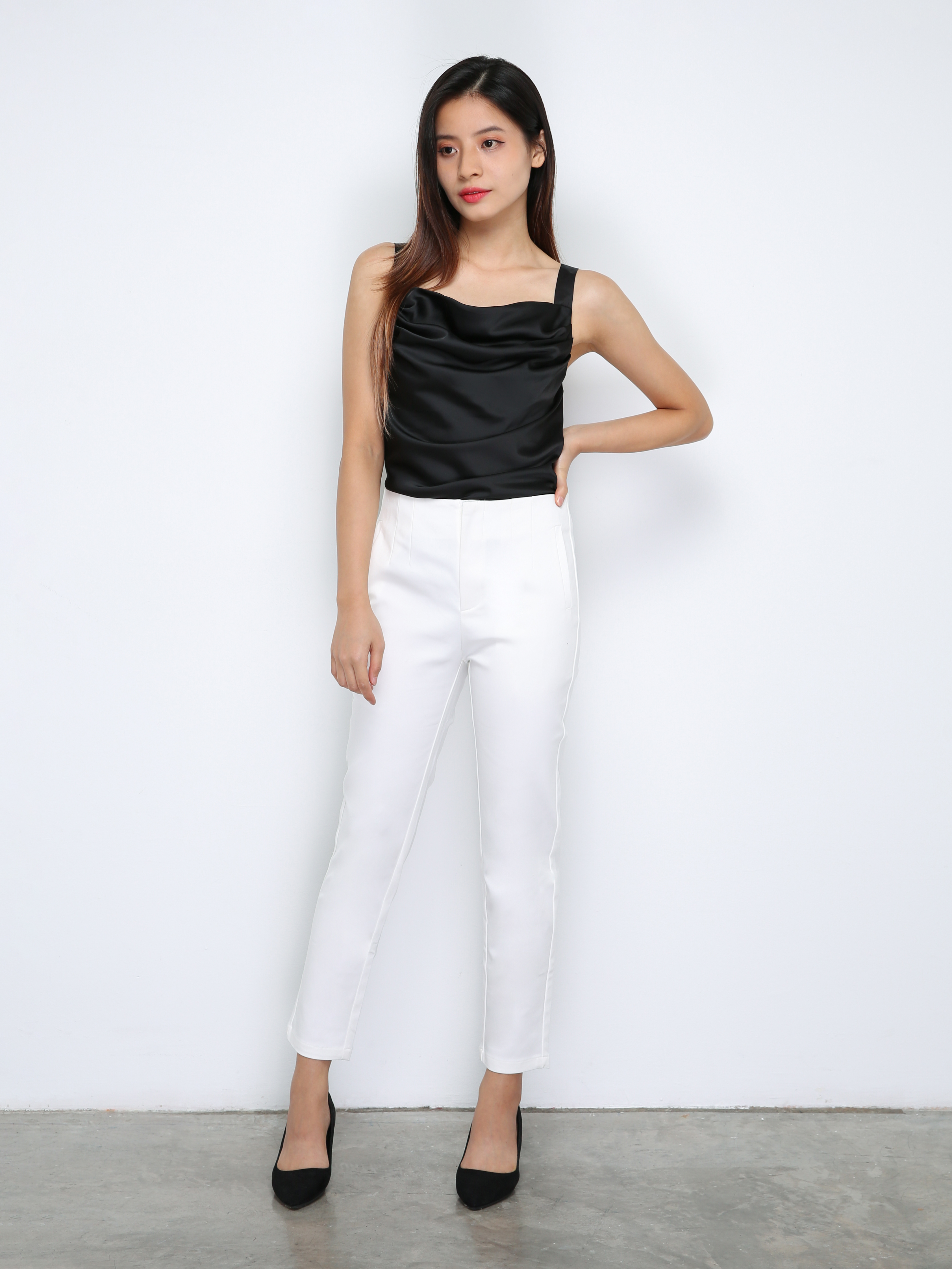 High Waist Side Pocket Long Pants 29840
