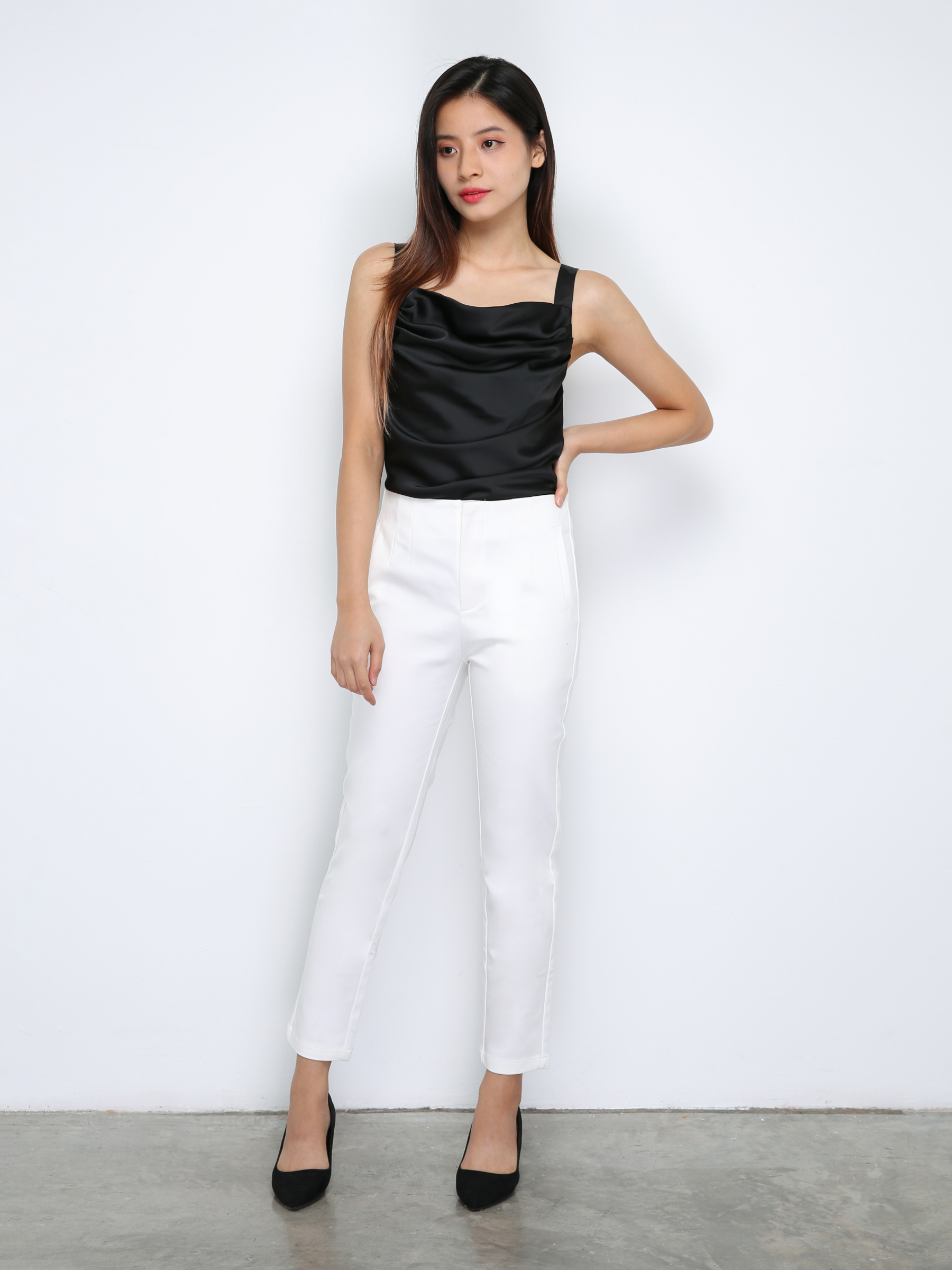 High Waist Side Pocket Long Pants 29840