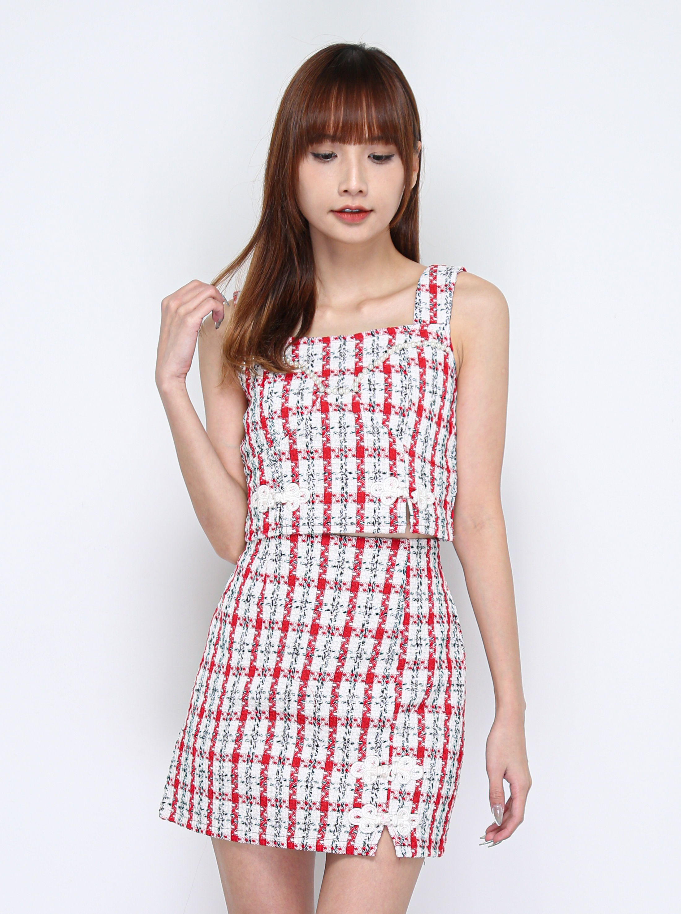 Sleeveless Top With Skirt Pant Set 29922