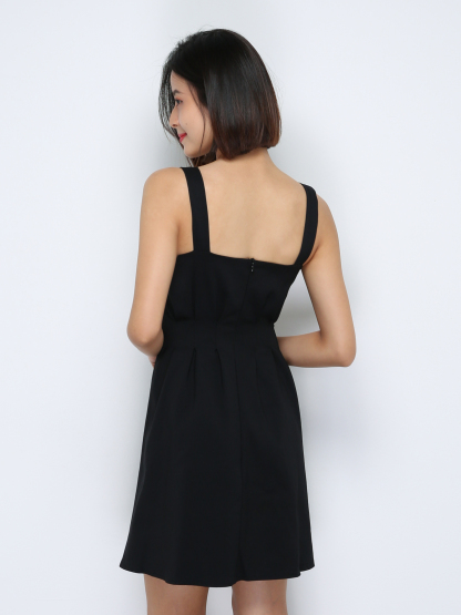 Sleeveless Waist Pleated Dress 29972