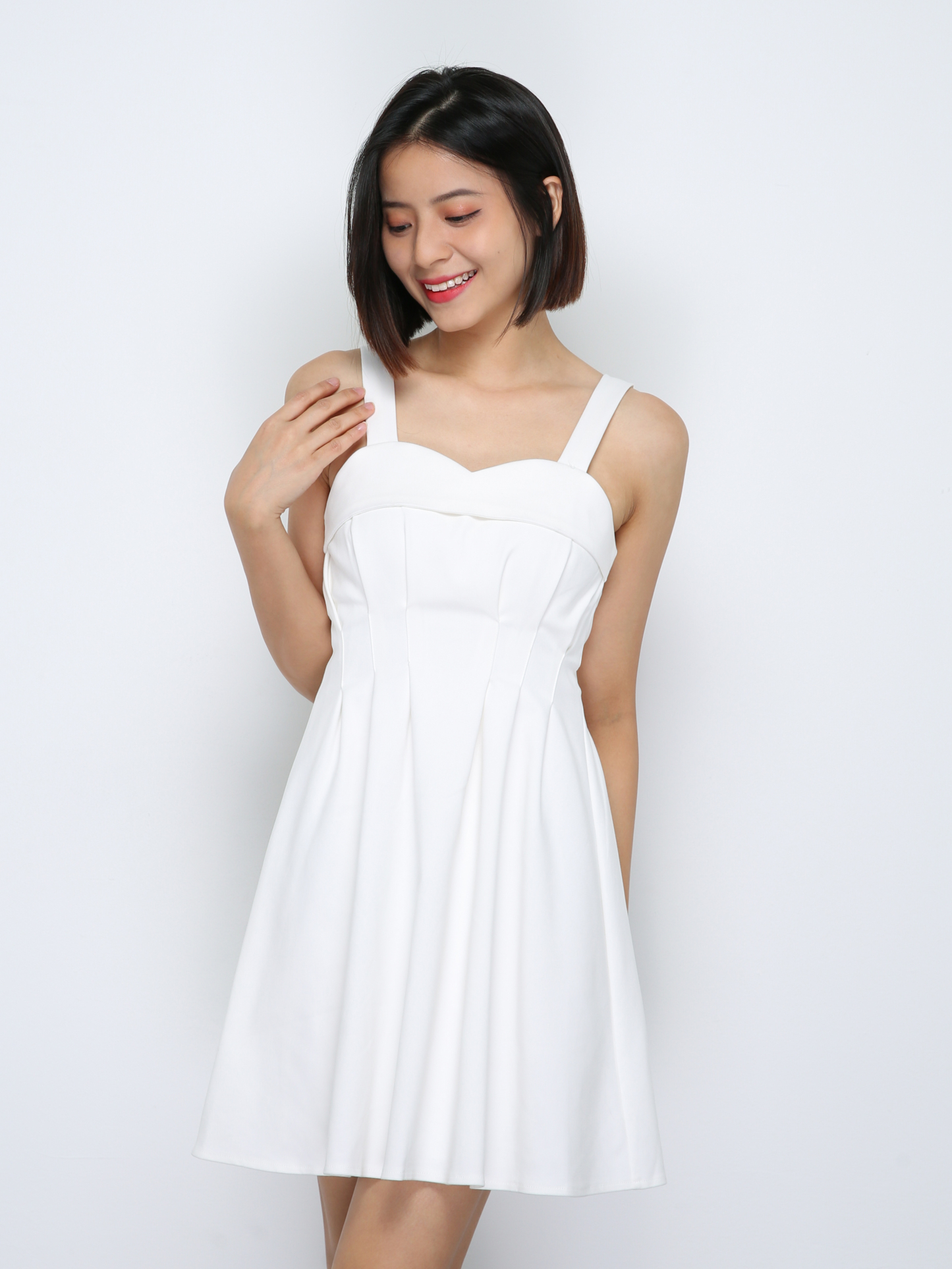 Sleeveless Waist Pleated Dress 29972