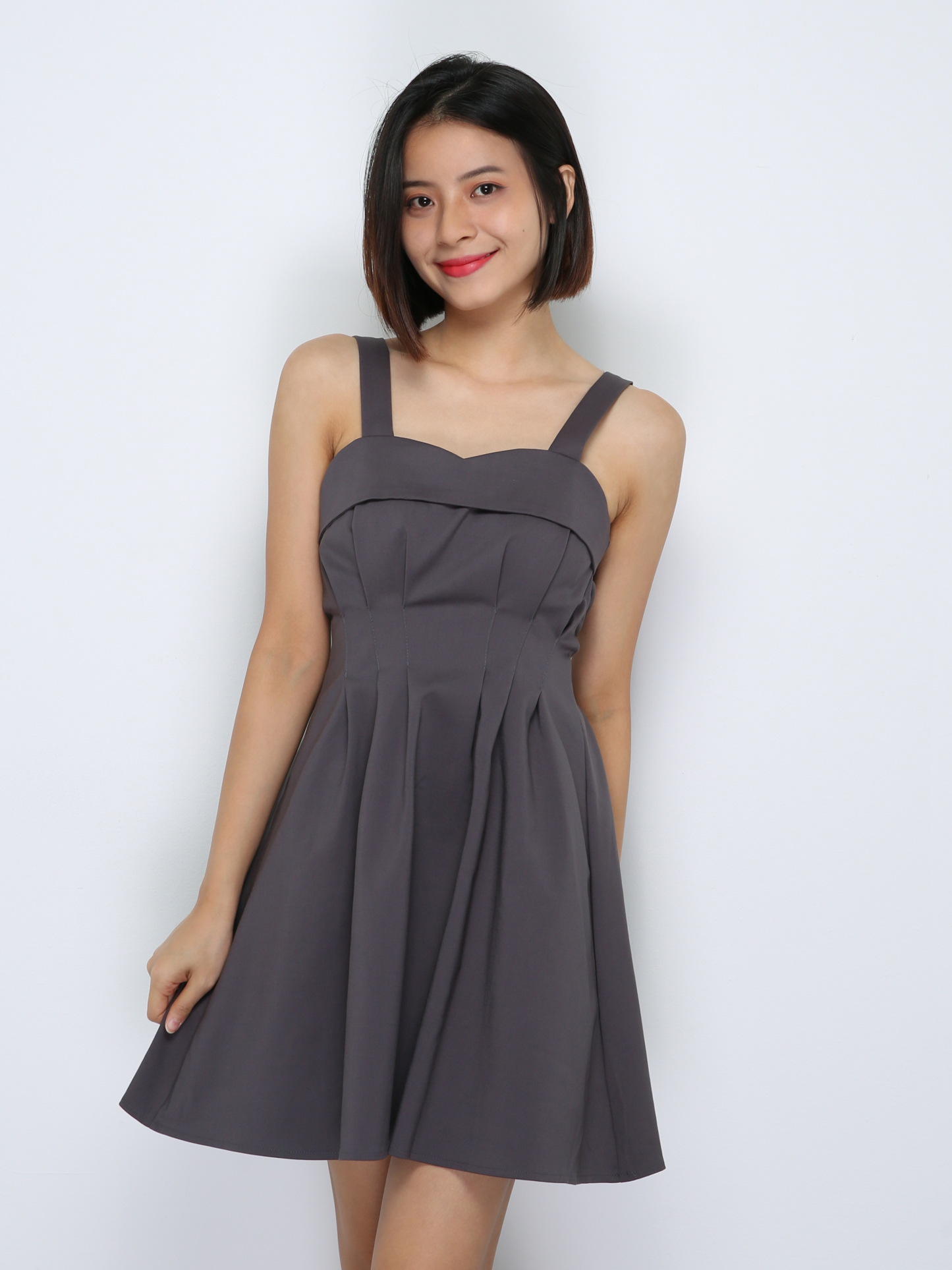 Sleeveless Waist Pleated Dress 29972