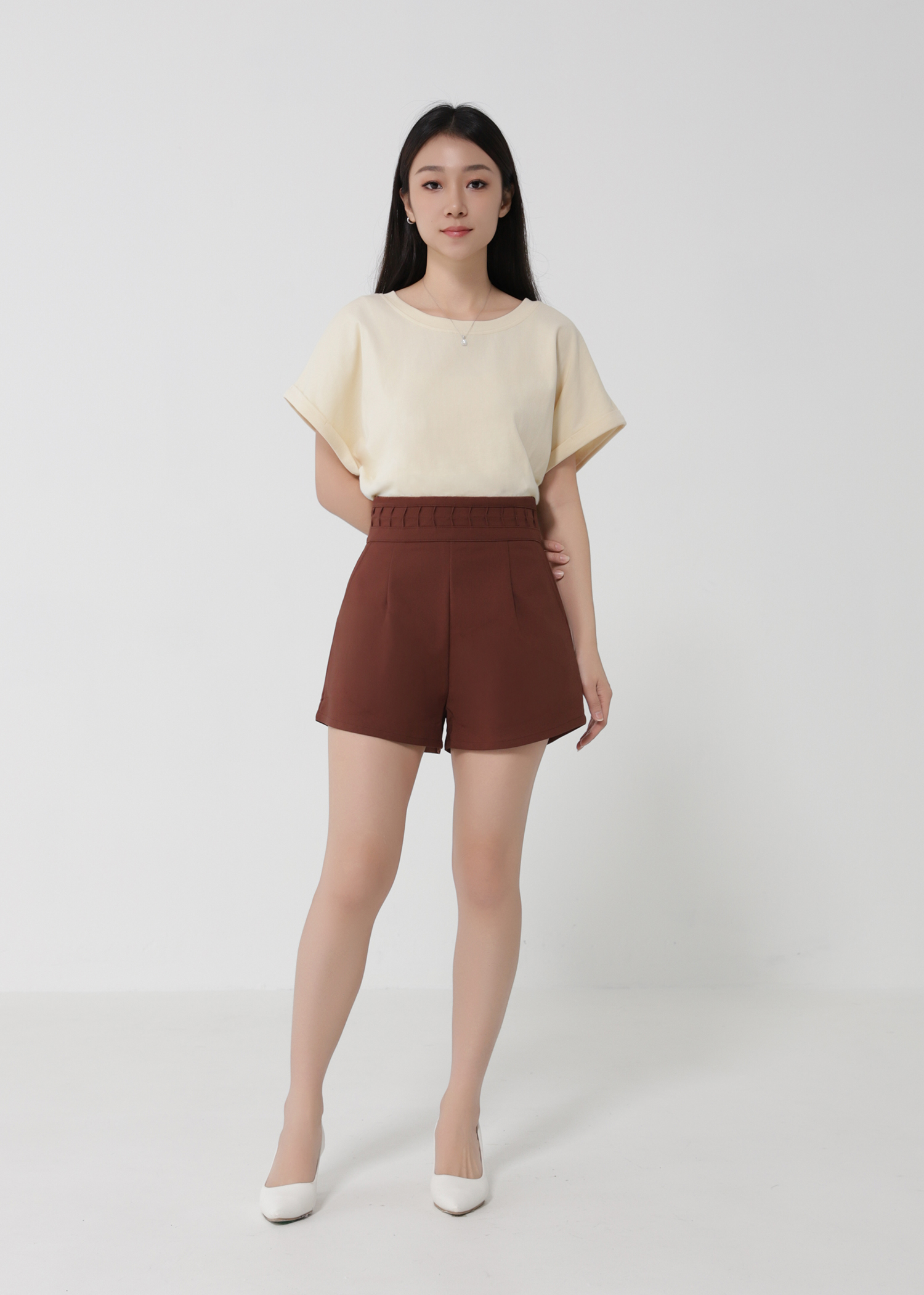 High Waist Side Pocket Short Pants 29973