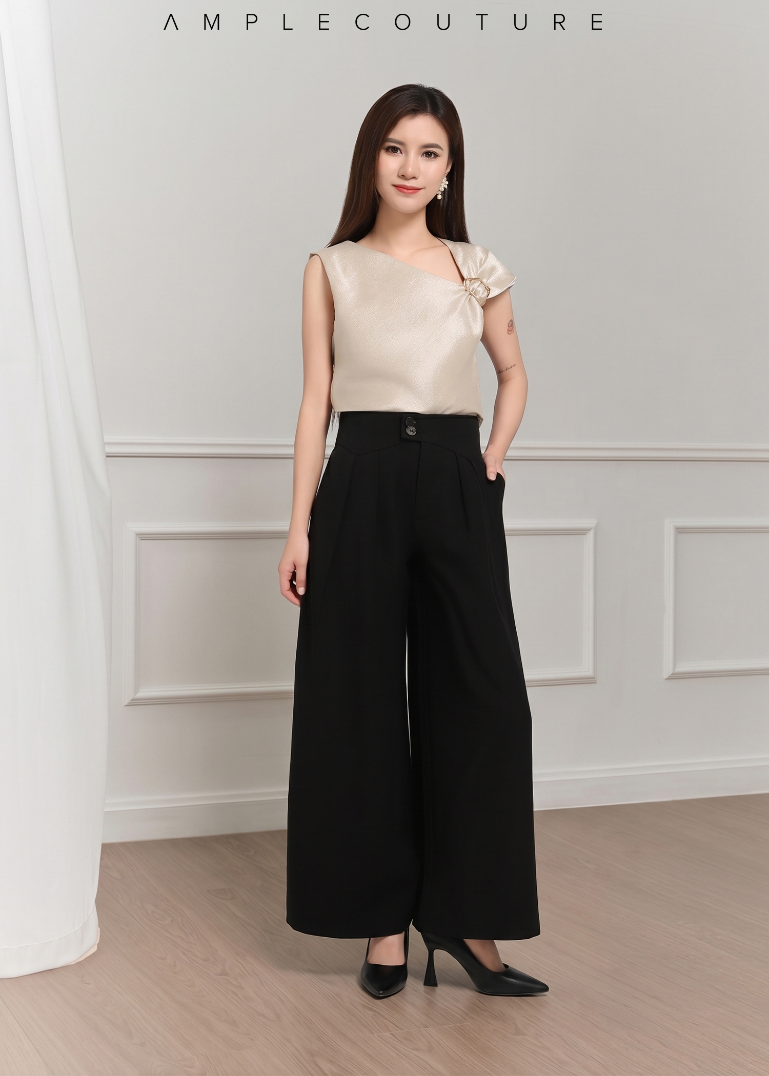 Pleated Wide-Leg Pants AC188