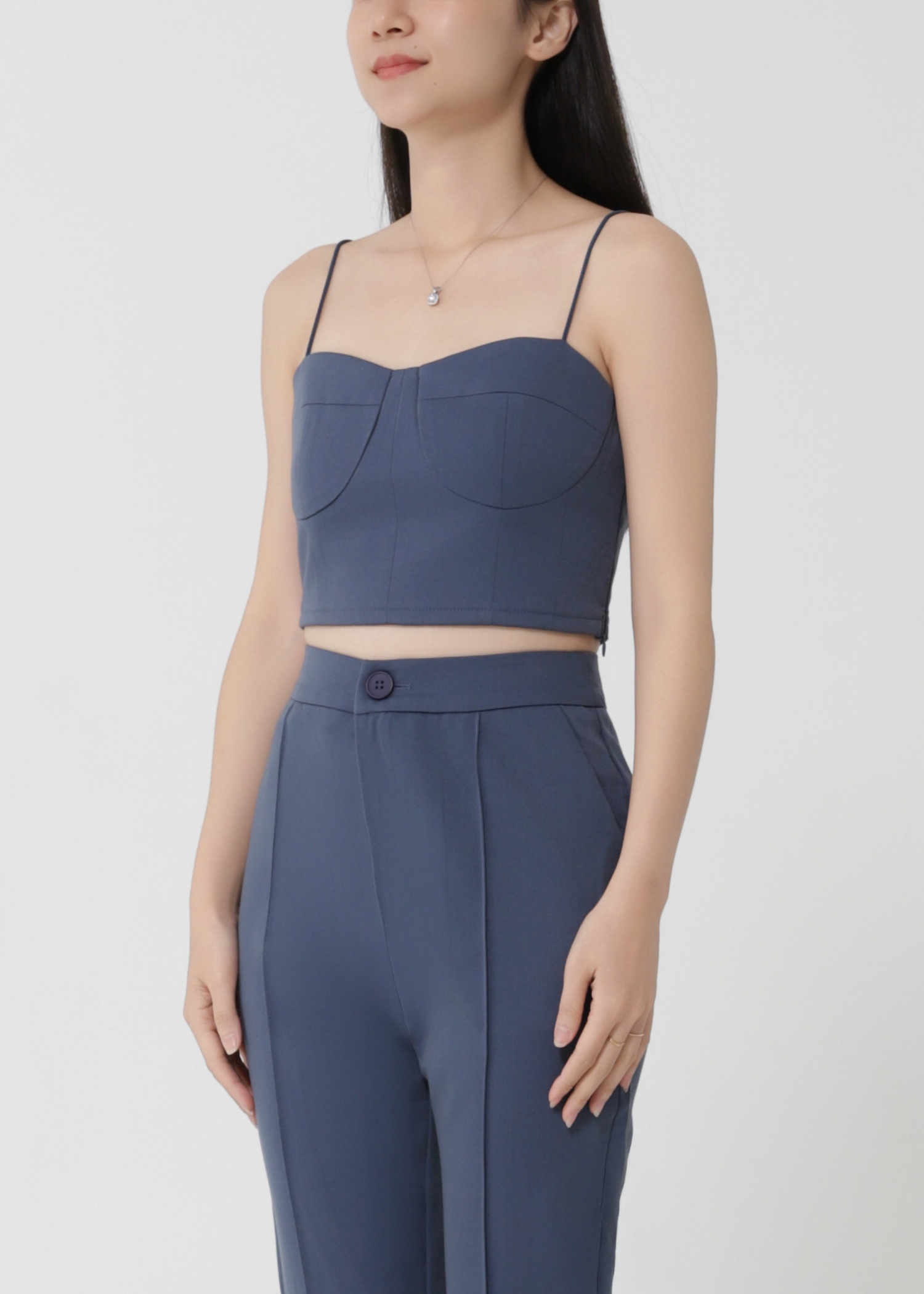Sleeveless Crop Top With Long Pants Set 30029