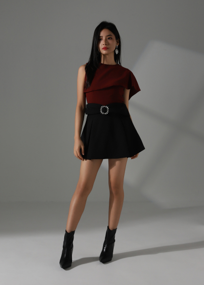 High Waist Decorative Ribbon Skirt Pants AC777