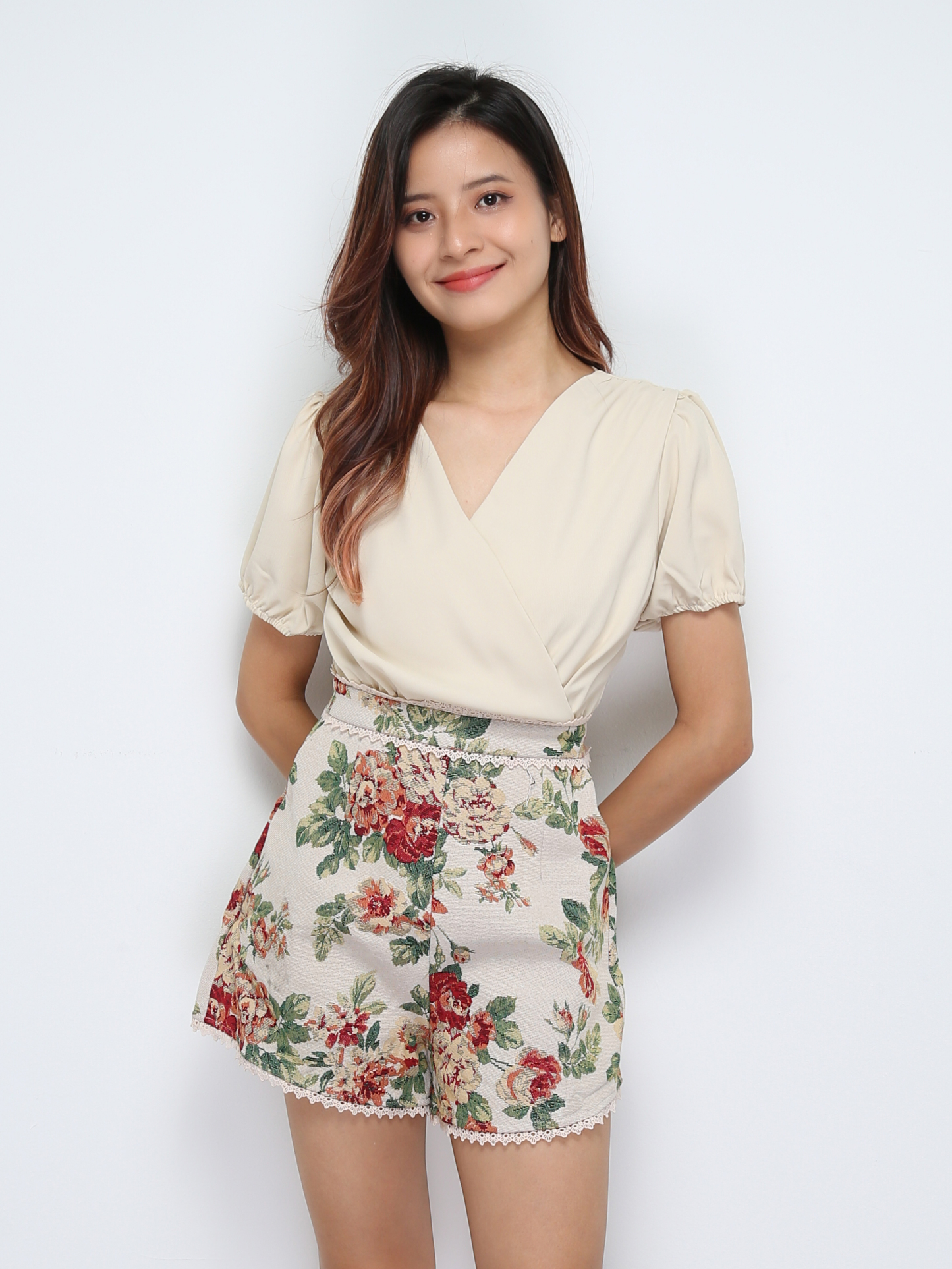 Short Sleeve Pleated Top 30142