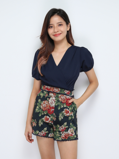 Short Sleeve Pleated Top 30142