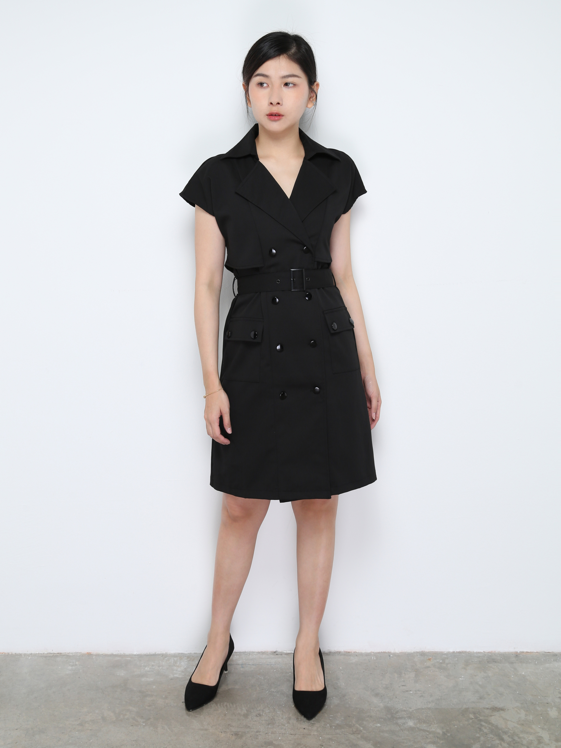 Cap Sleeve Front Button Dress 30261 (SO)