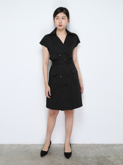 Cap Sleeve Front Button Dress 30261 (SO)