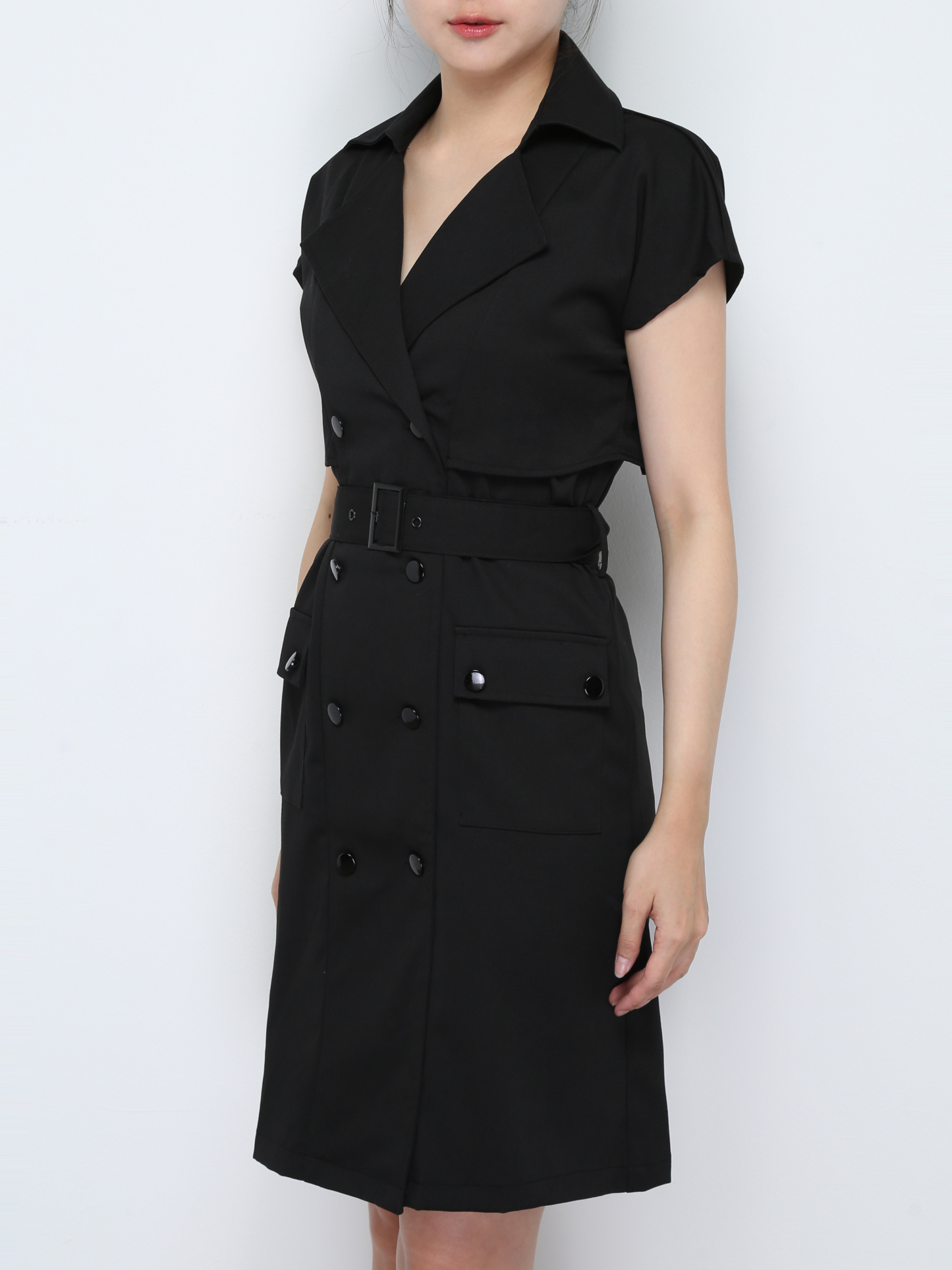 Cap Sleeve Front Button Dress 30261 (SO)