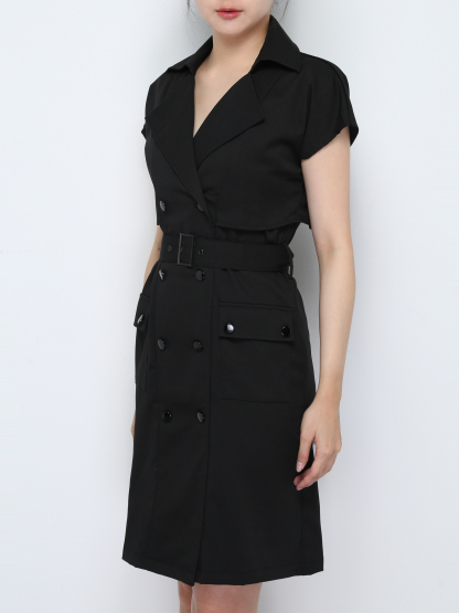 Cap Sleeve Front Button Dress 30261 (SO)