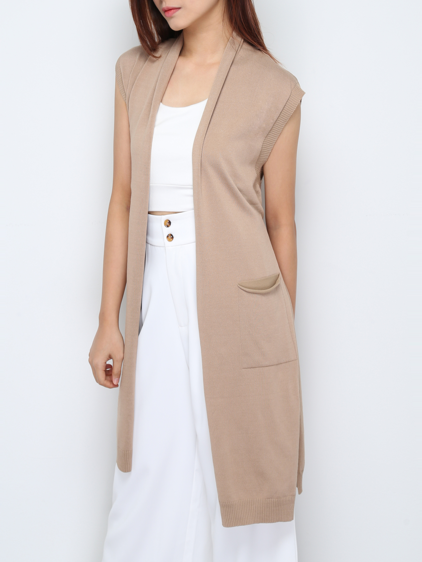 Knitted Front Pocket Coat With Belt 30297 (SPO)