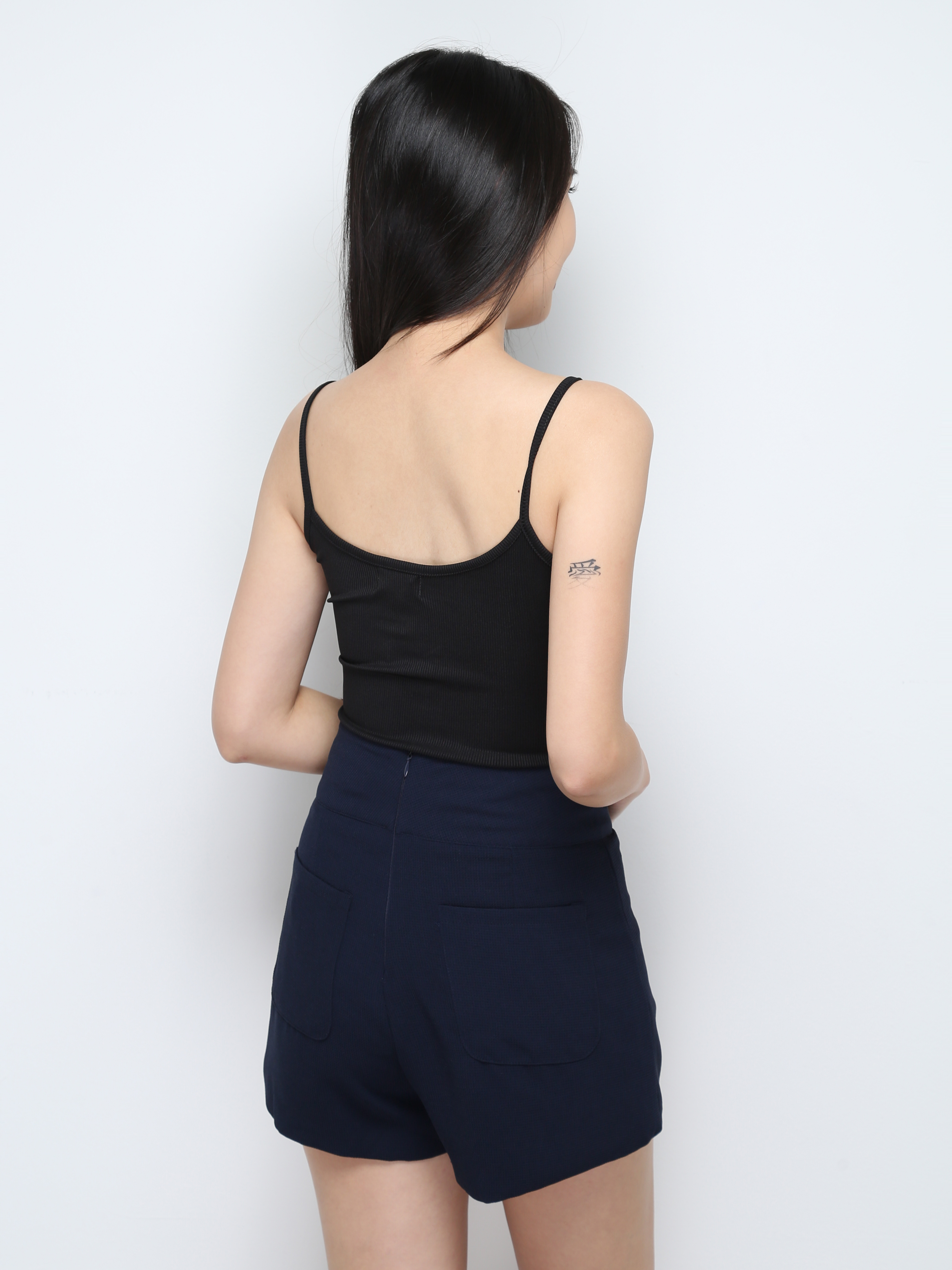 High Waist Back Zip Short Pants 30229