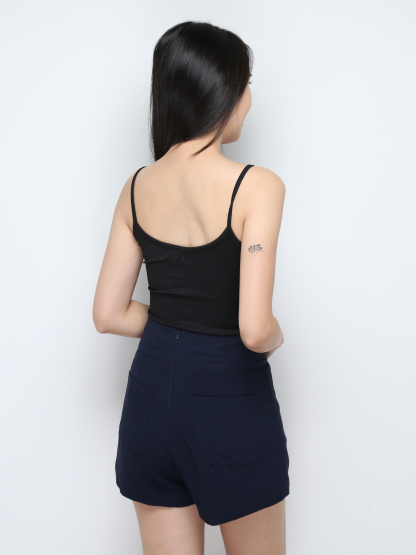 High Waist Back Zip Short Pants 30229