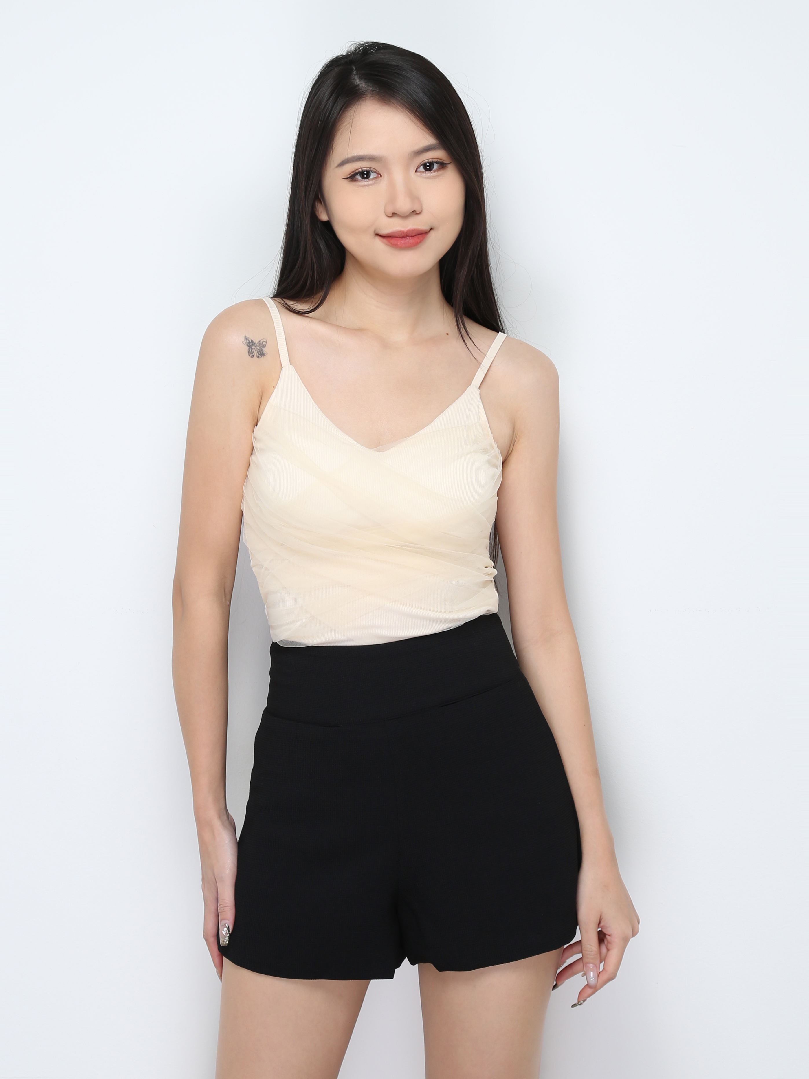 High Waist Back Zip Short Pants 30229