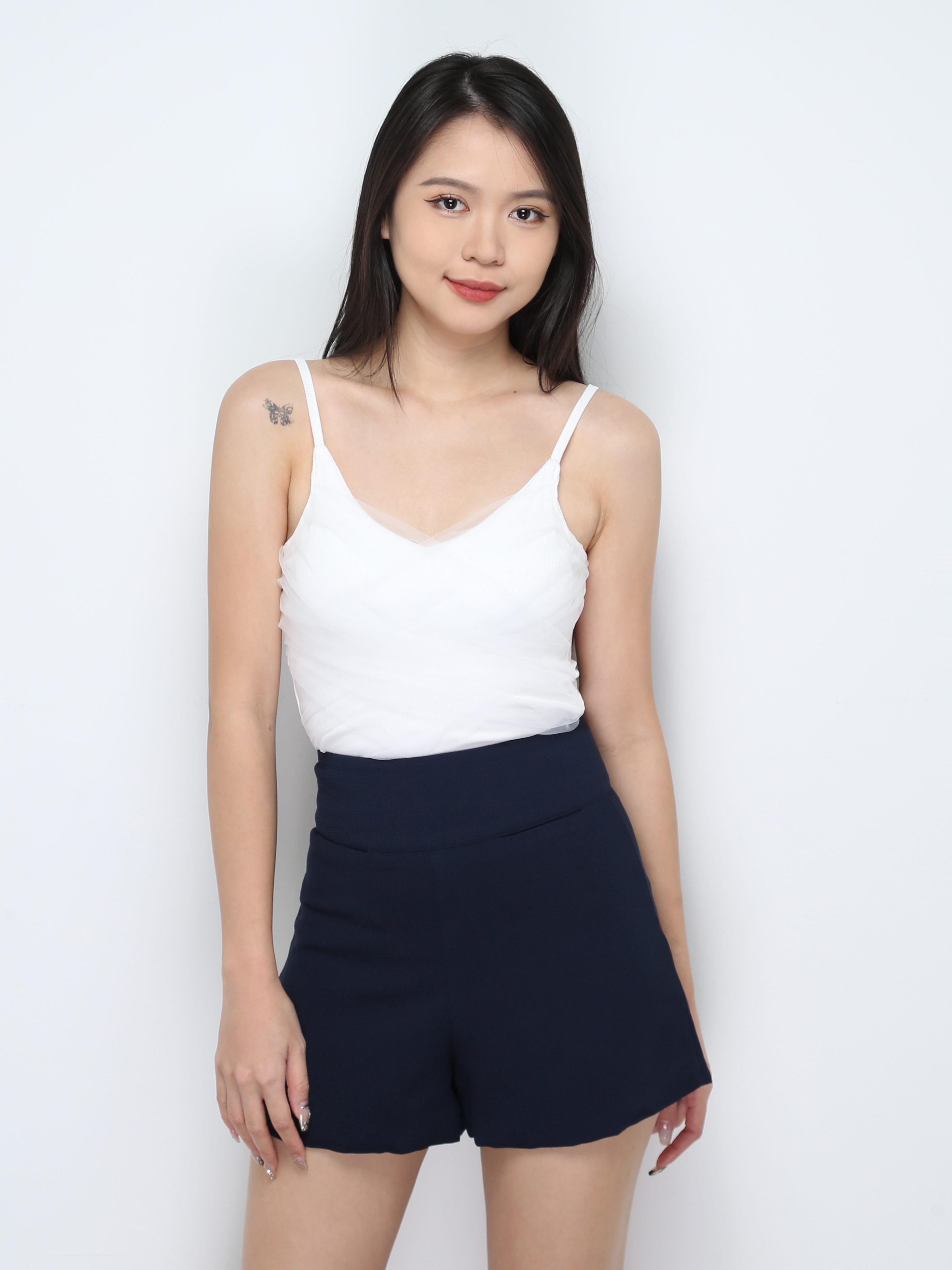 High Waist Back Zip Short Pants 30229