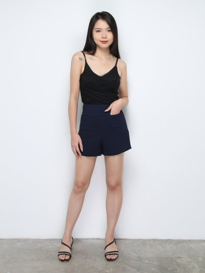 High Waist Back Zip Short Pants 30229