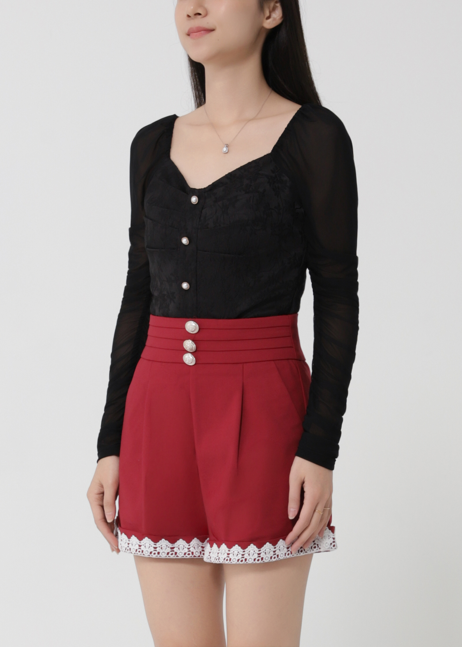 High Waist Back Zip Front Pocket Short Pant 30865
