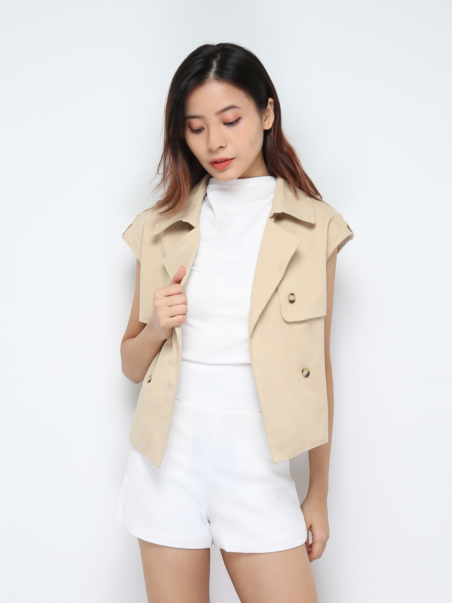 Sleeveless Front Button Top 30526 (SPO)