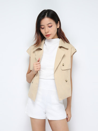 Sleeveless Front Button Top 30526 (SPO)