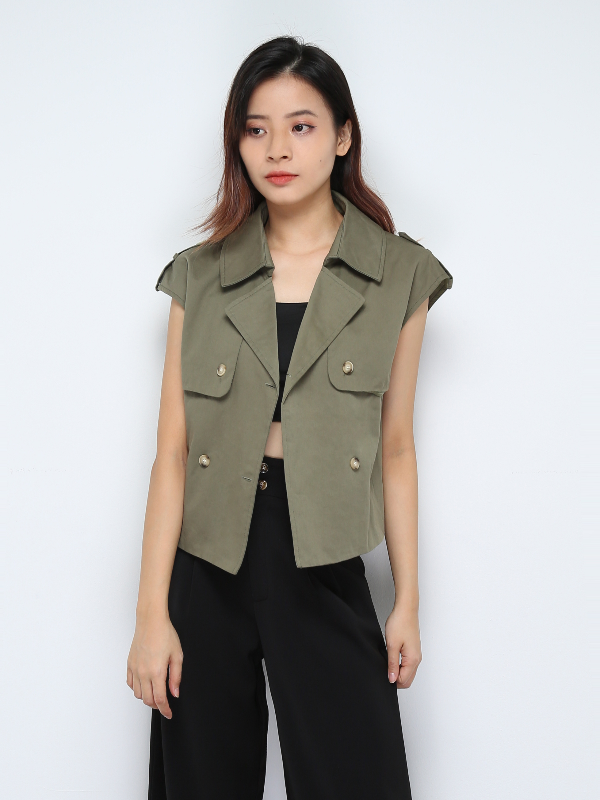 Sleeveless Front Button Top 30526 (SPO)