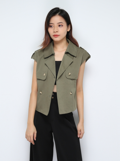 Sleeveless Front Button Top 30526 (SPO)