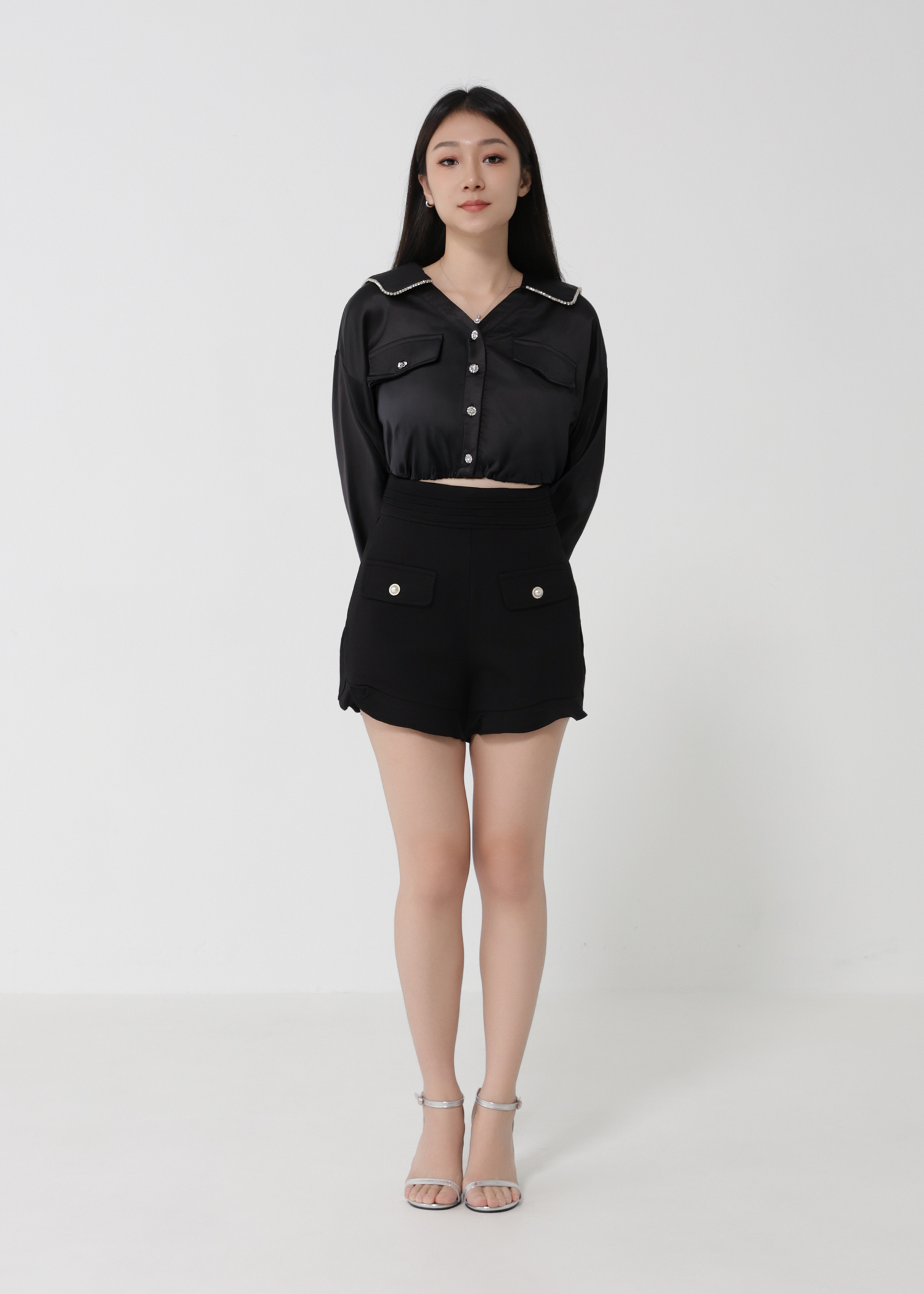High Waist Ruffles Short Pants 30011