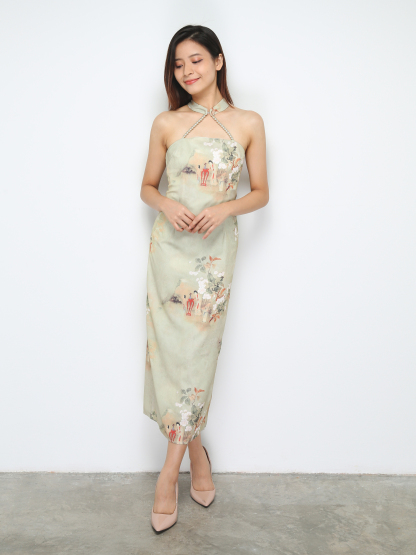 Chinese Style Haletr Dress 30653