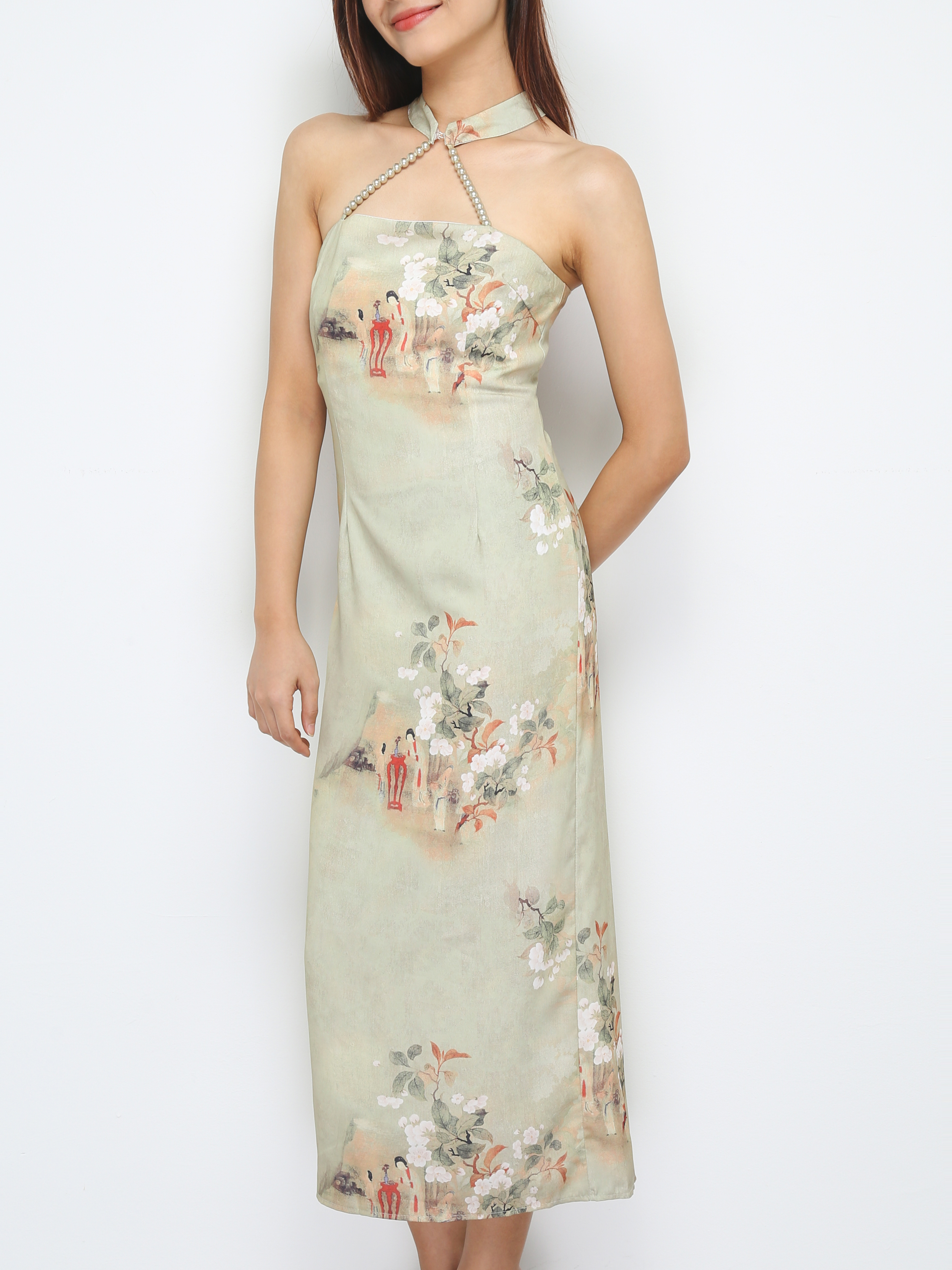 Chinese Style Haletr Dress 30653