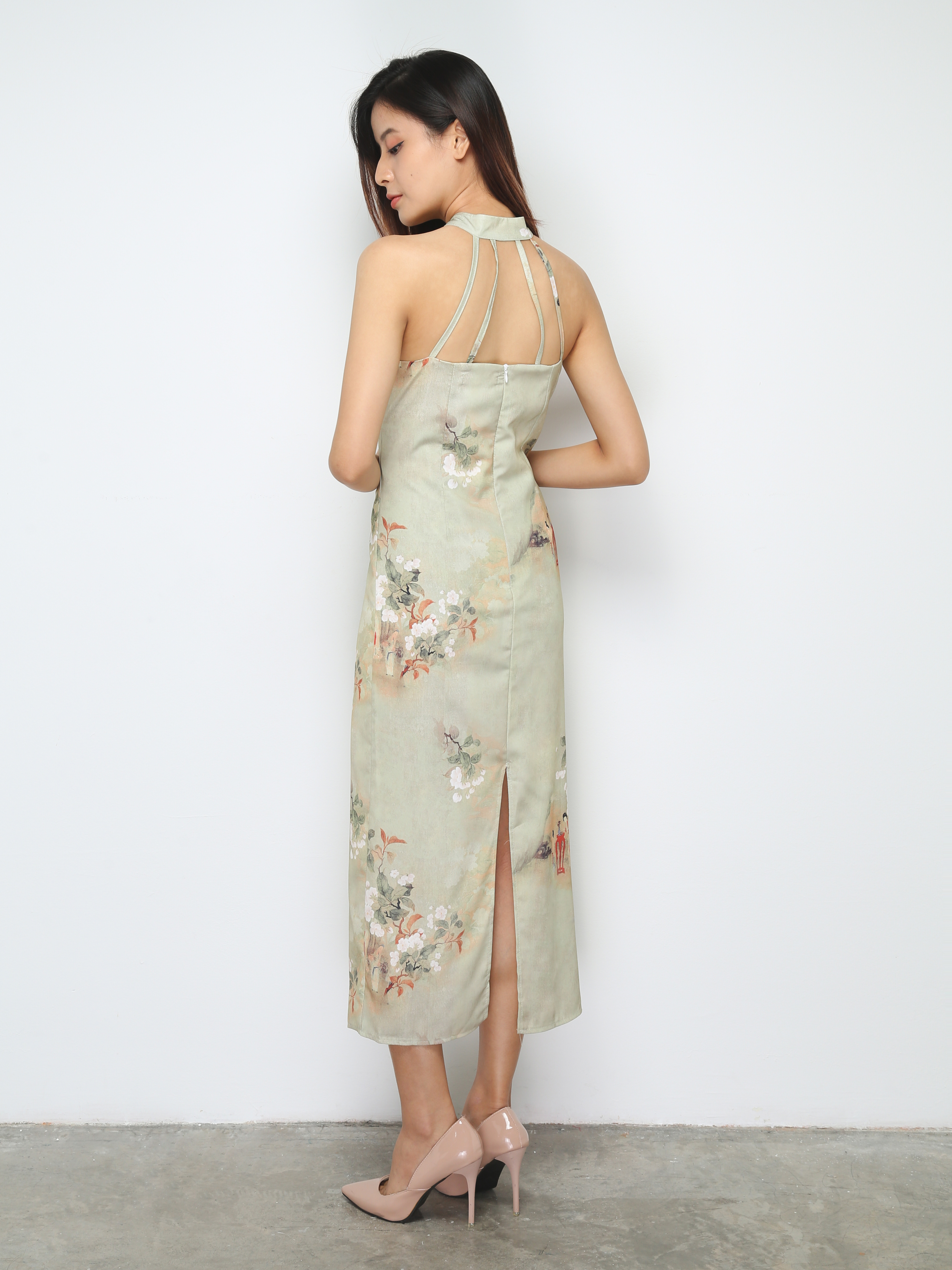 Chinese Style Haletr Dress 30653