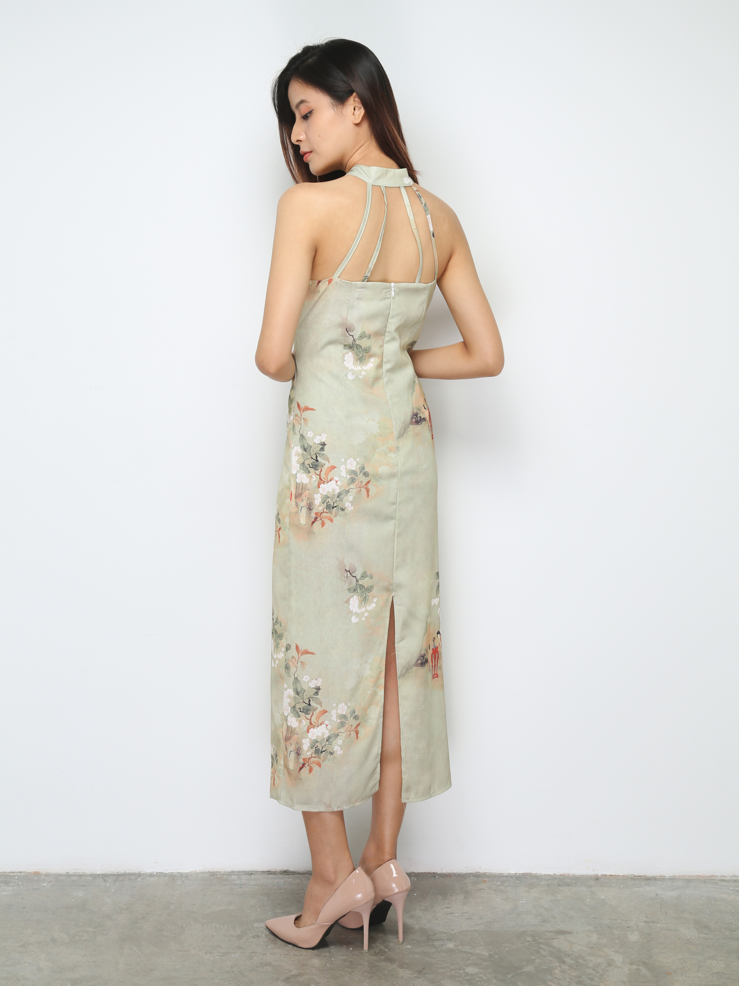 Chinese Style Haletr Dress 30653