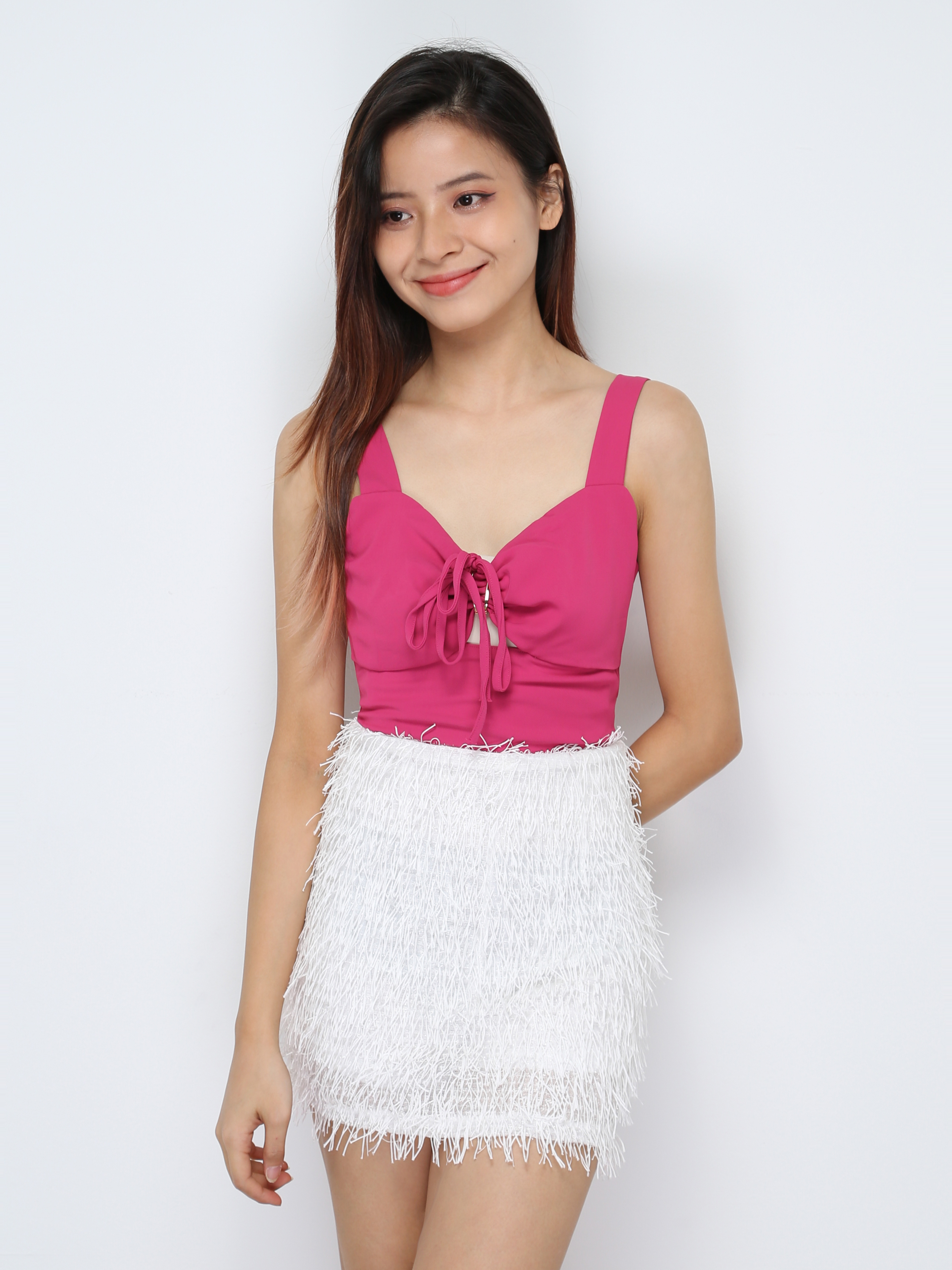 Sleeveless Back Zip Front Hole Top 30655