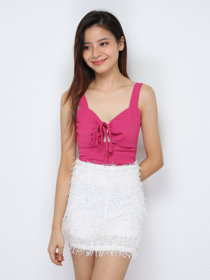 Sleeveless Back Zip Front Hole Top 30655