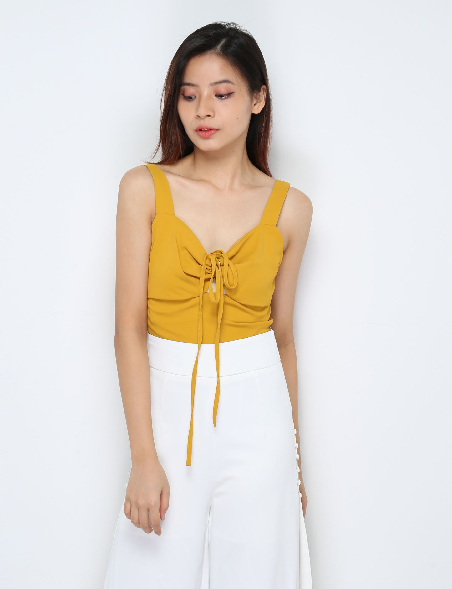 Sleeveless Back Zip Front Hole Top 30655