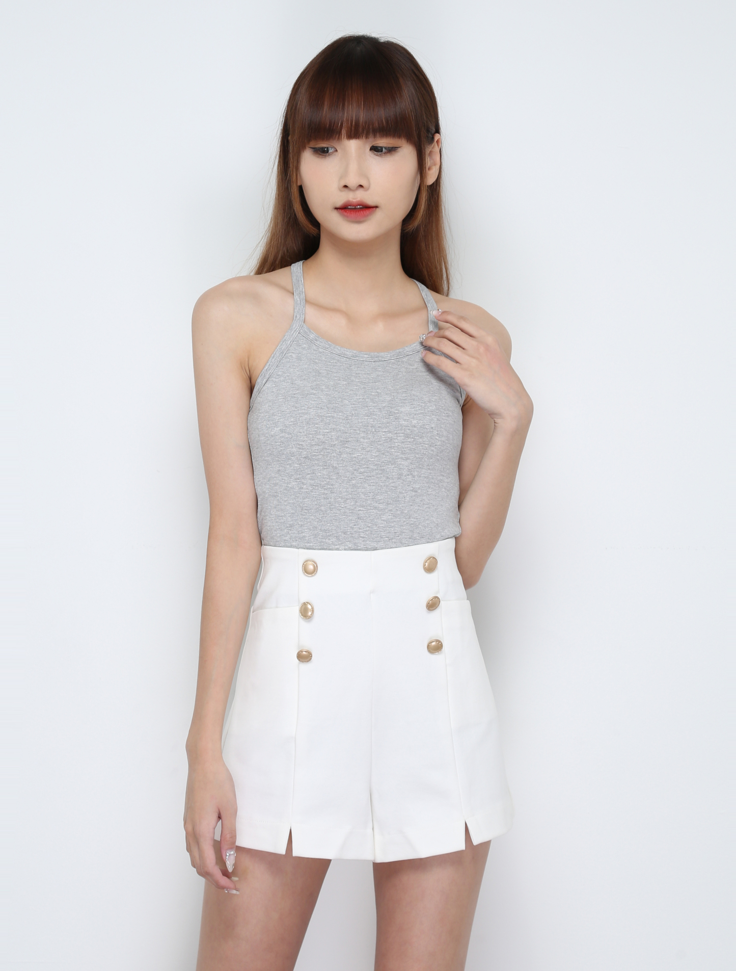 Sleeveless Back Split Top 30661