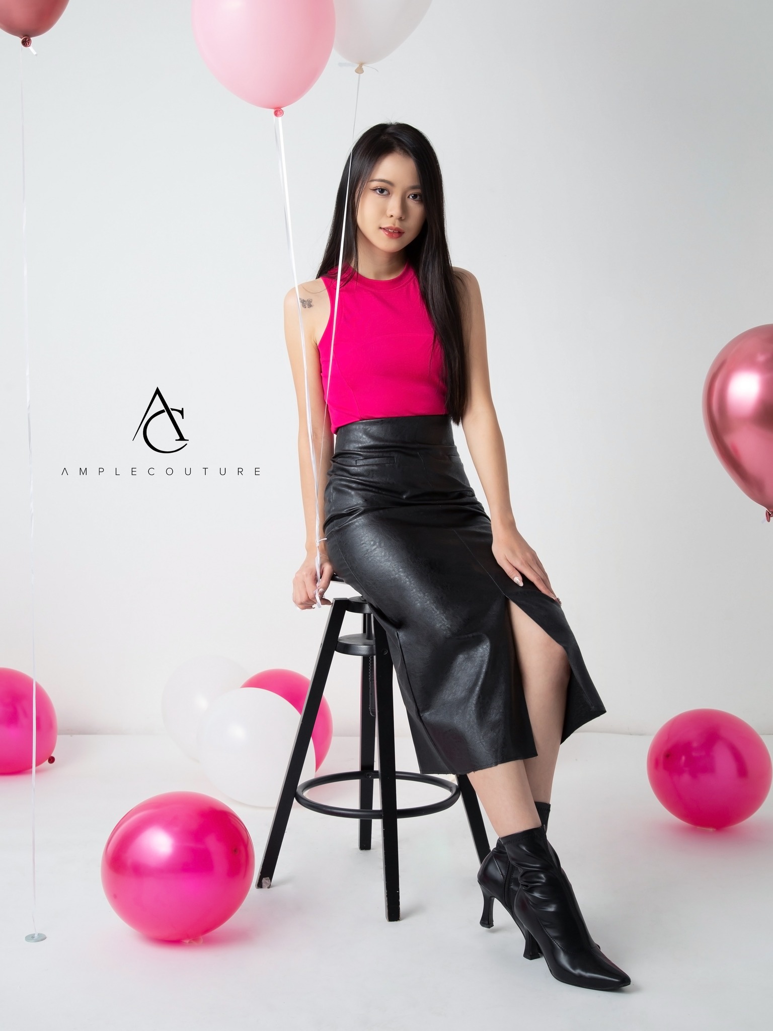 Leather With Front Split Skirt 30663
