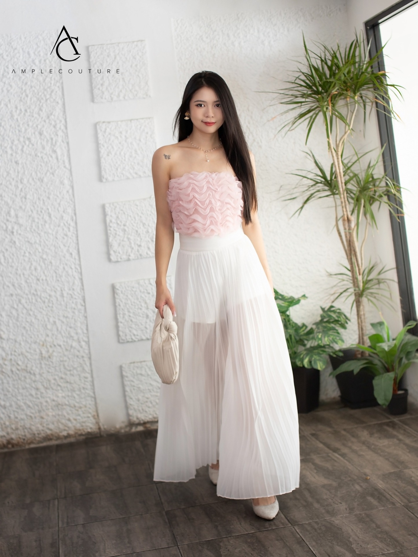 High Waist Pleated Long Pants AC417