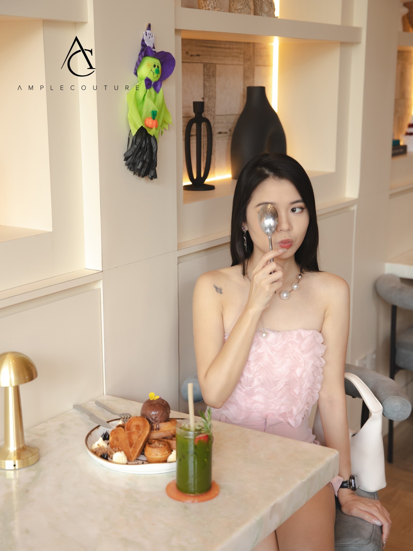 Net Wave Design Top With Short Pants Set 30722 (SPO)