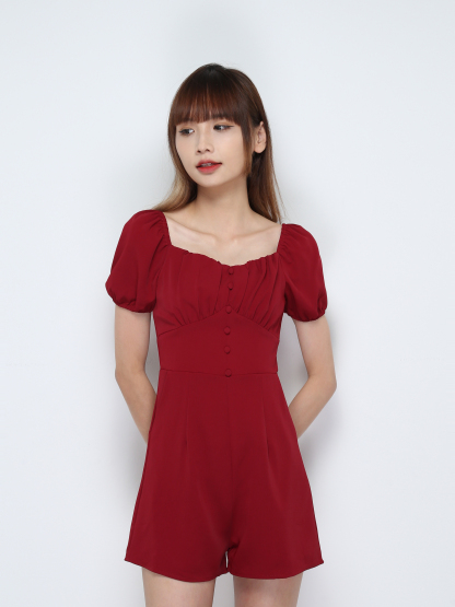 Puff SLeeve Back Zip Jumpsuit 30760