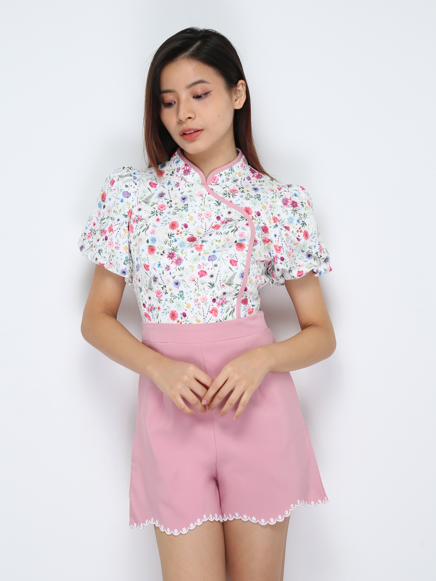 Floral Puff Sleeve Jumpsuit 30766