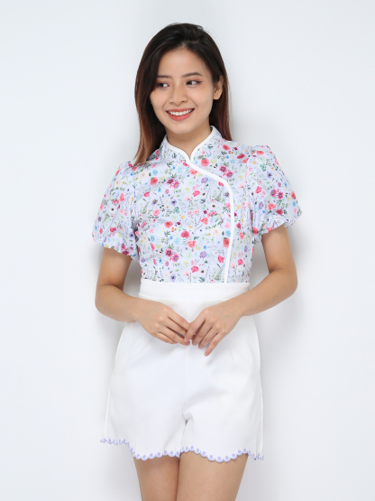 Floral Puff Sleeve Jumpsuit 30766