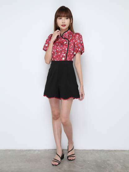 Floral Puff Sleeve Jumpsuit 30766