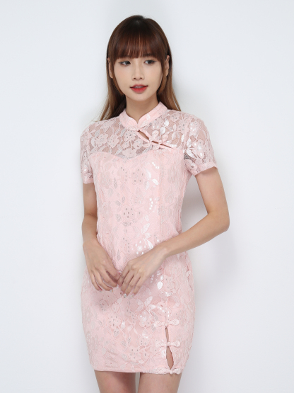 Short Sleeve Back Zip Dress 30819