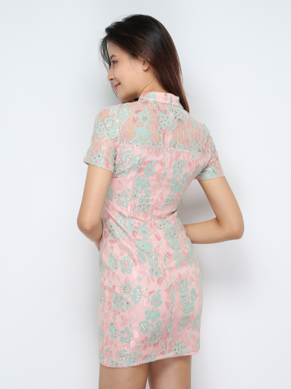 Short Sleeve Back Zip Dress 30819