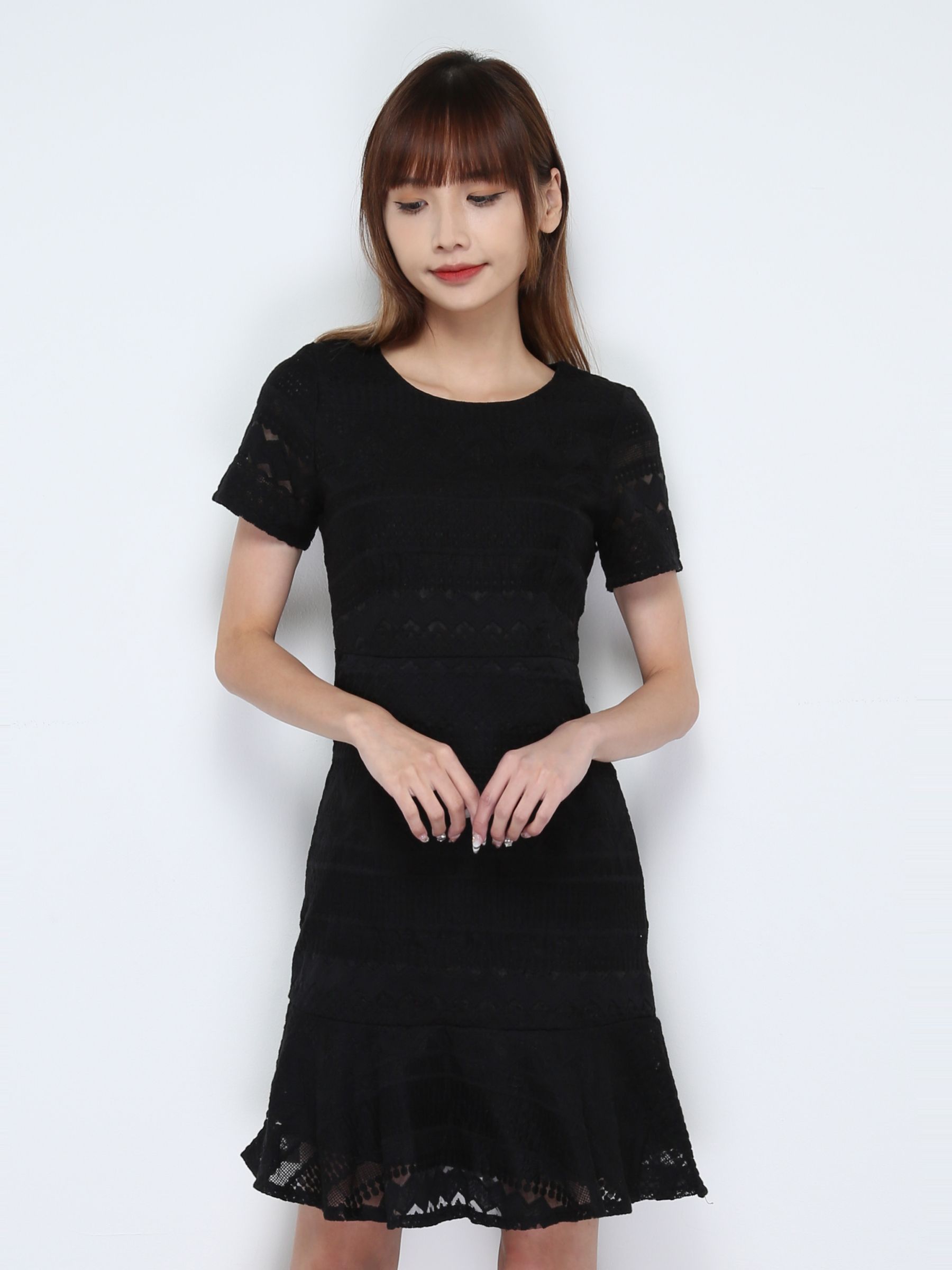 Short Sleeve Back Zip Dress 30826